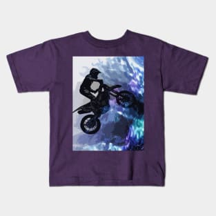 Jumping through Space - Motocross Rider Kids T-Shirt